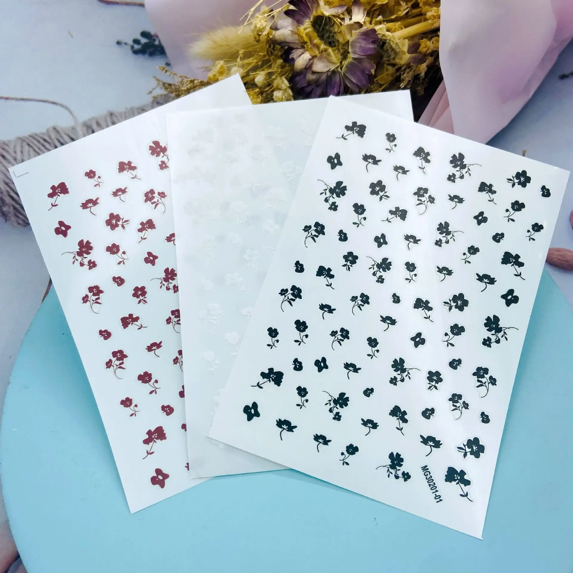 

Наклейка для ногтей с изображением нового цветущего сезона, самоклеящаяся переводная наклейка, 3D гладкая наклейка для творчества, украшени...