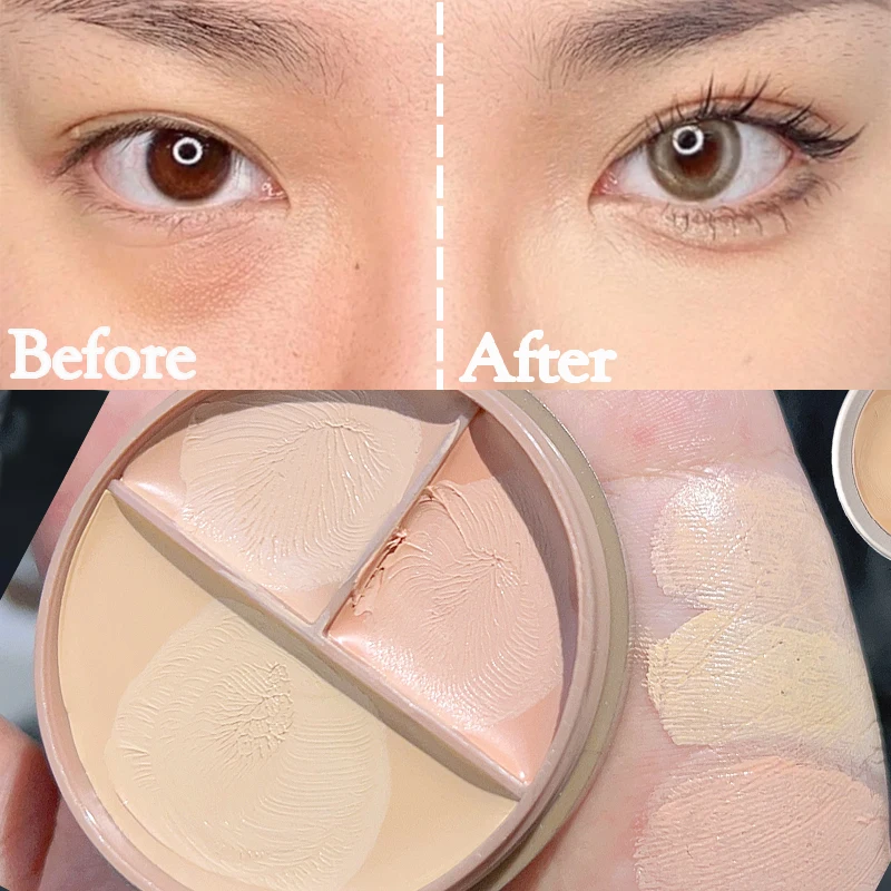 

3 Colors Concealer Contouring Palette Waterproof Lasting Natural Covers Acne Marks Dark Circles Concealer Cream Makeup Cosmetics
