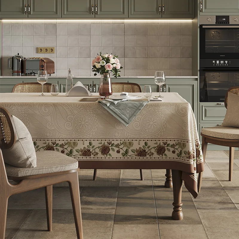 

Table cloth, fabric art, high-end sense, tea table cloth, retro dining table cloth, European high-end luxury