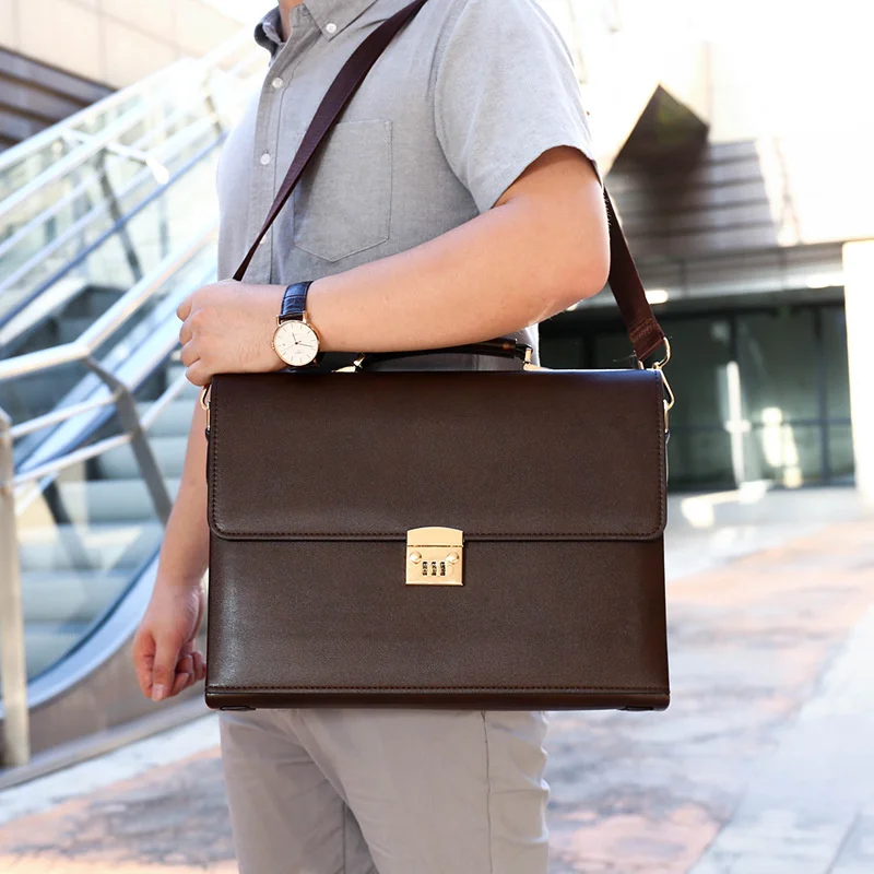 2023 Business Briefcase Password Lock Men Messenger Bag Men's Handbags Handmade Men's Shoulder Bag Casual Laptop bag