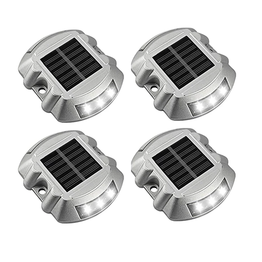 

Solar Deck Light Driveway Dock Light Waterproof Outdoor LED Aluminum Dock Lighting Warning Step Lights for Garden Pathway Decor