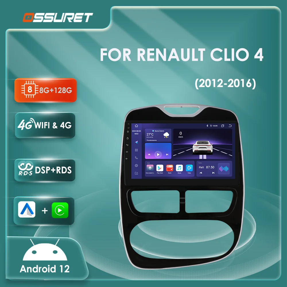 

Автомагнитола 2 Din на Android для RENAULT Clio 2012-2016, Автомобильный GPS стерео Мультимедийный видеоплеер Navi с сенсорным экраном 10,1 дюйма, автомагнитола