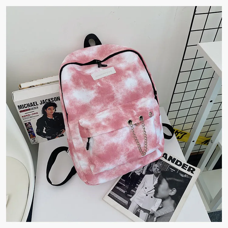 

Fashion Women Tie Dye Print Backpack Preppy Style Student Schoolbag High College Student Bookbag Travel Rucksack Nylon Back Bag