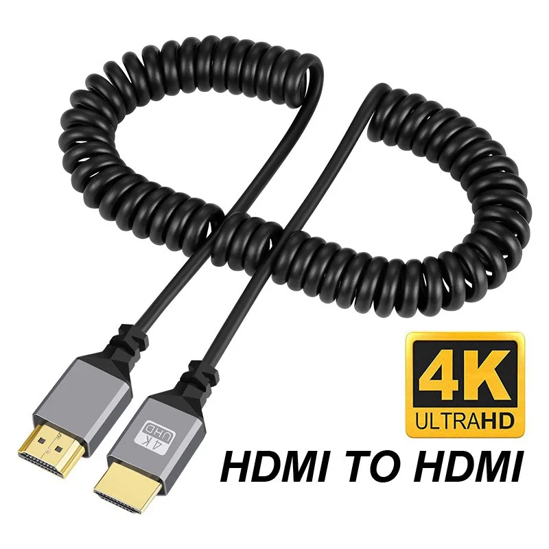 4K@60HZ 0.5-2.4M  HDMI-compatible TO Extension Flexible Spiral Cable Male to Male Plug Cable