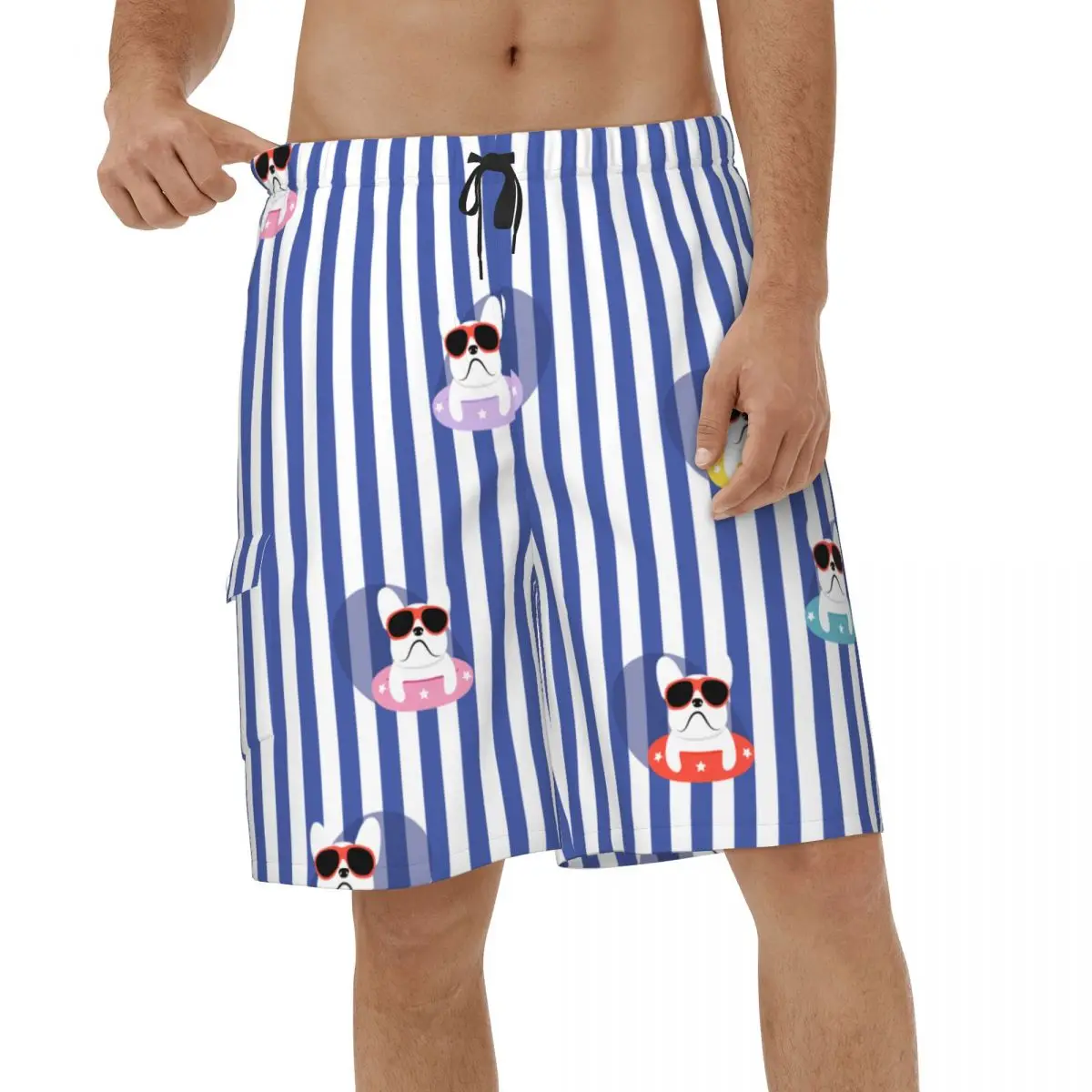 

Funny French Bulldog With Sunglasses Shorts Summer Mens Swimwear Cute Casual Male Briefs
