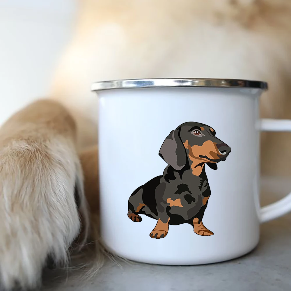 Эмалированные кофейные кружки с надписью I Love Dachshunds для кемпинга пикника
