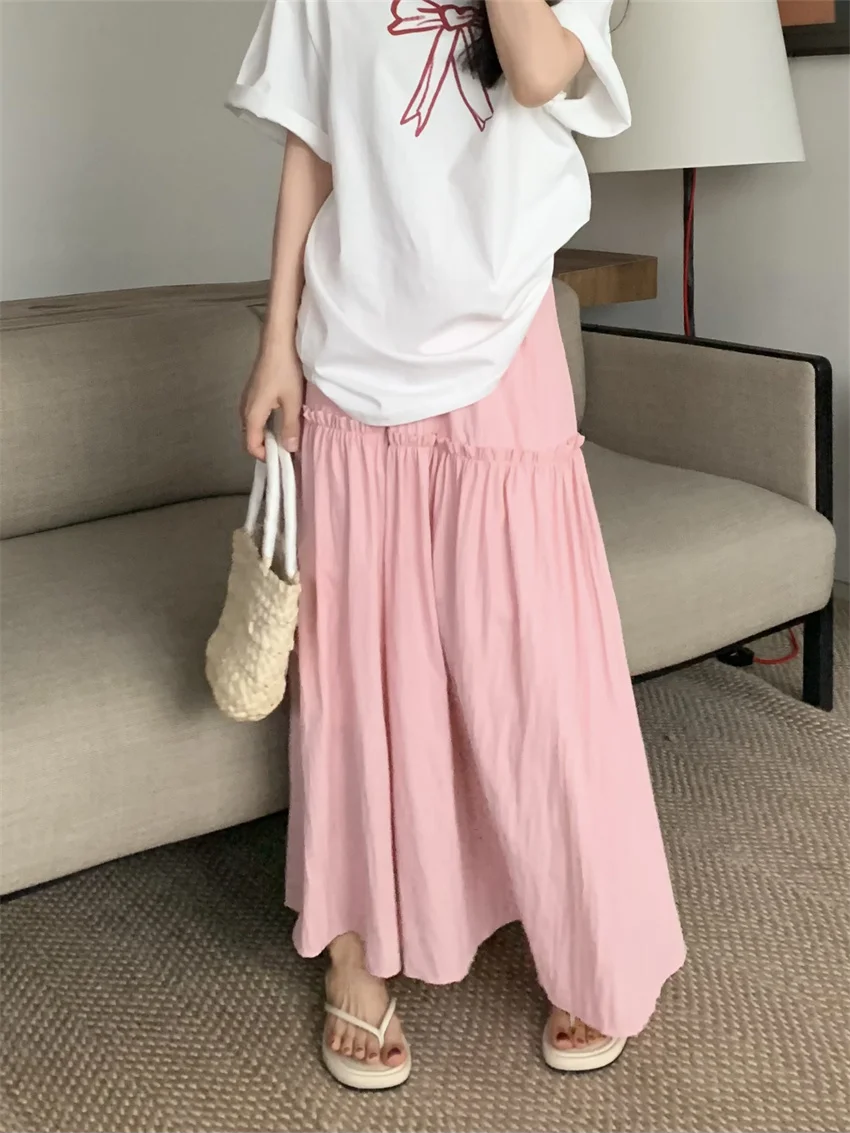 Женская длинная юбка с оборками Alien Kitty Повседневная Свободная универсальная