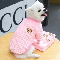 winter dog sweater small and medium pet clothes coral fleece cat dog coat fabric soft and comfortable chihuahua french bulldog