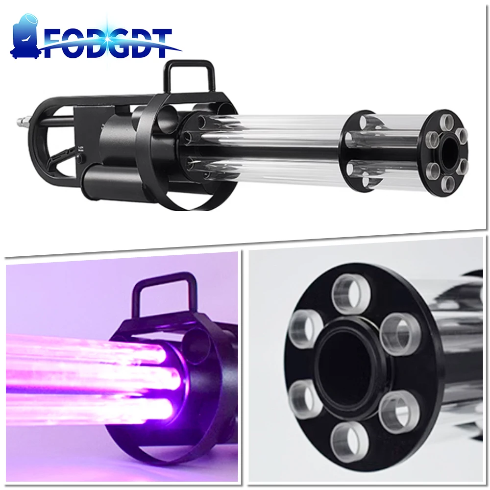 Ручной светодиодный пистолет Co2 воздушная Колонка Gatling RGB 3 в 1 светящаяся дымовая