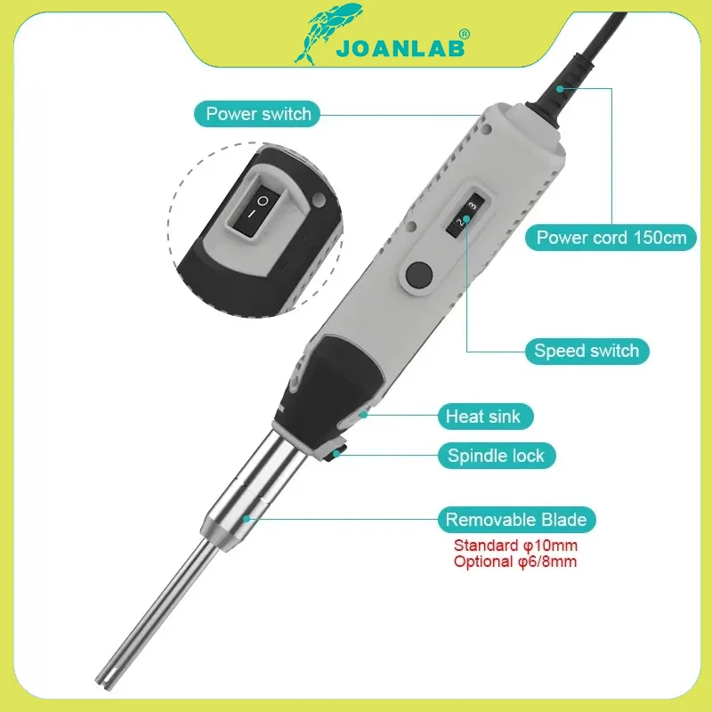 Фото Ручной гомогенизатор JOANLAB 5000-35000 об/мин |   Высокоскоростной эмульгатор и миксер |   Идеально подходит для лабораторий и обработки жидкостей №4