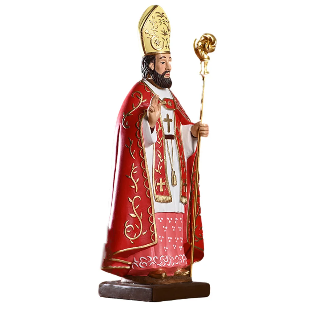 

King Resin Archbishop Statue Church Figurine Adornment Religious Decoration Sculpture Christ The Jesus Catholic Gift Desktop