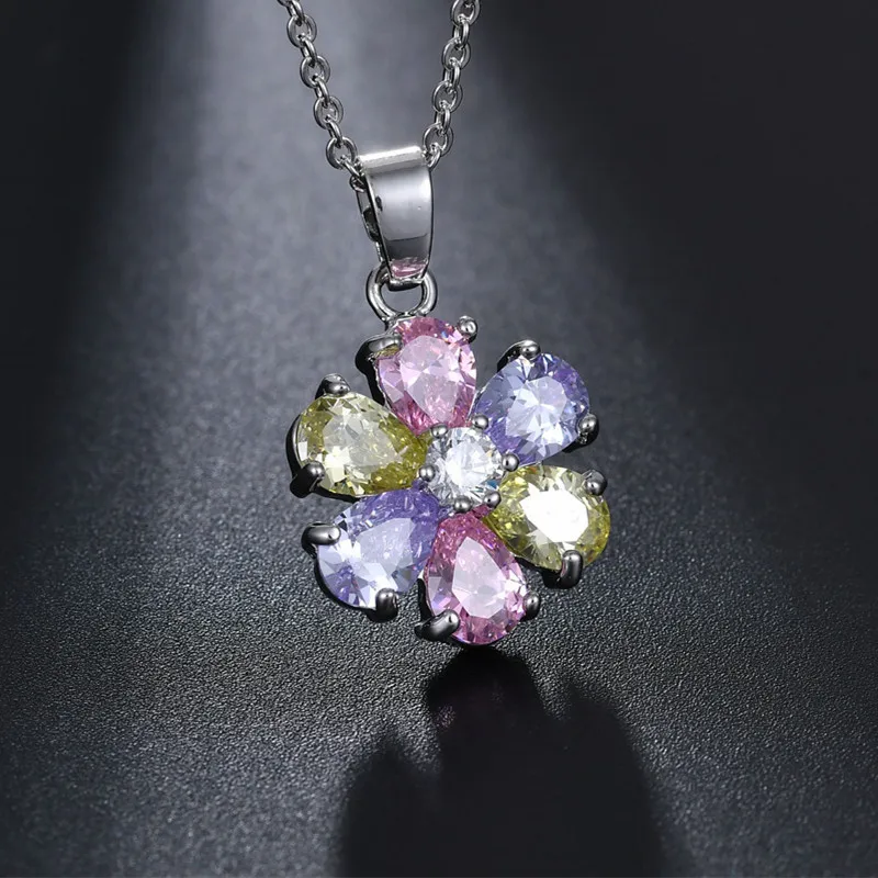 New 2023 Life is Like a Summer Flower Necklace 925 Sterling Silver High and Jewelry Inclusion Luxury Women Ladies Lady Grils