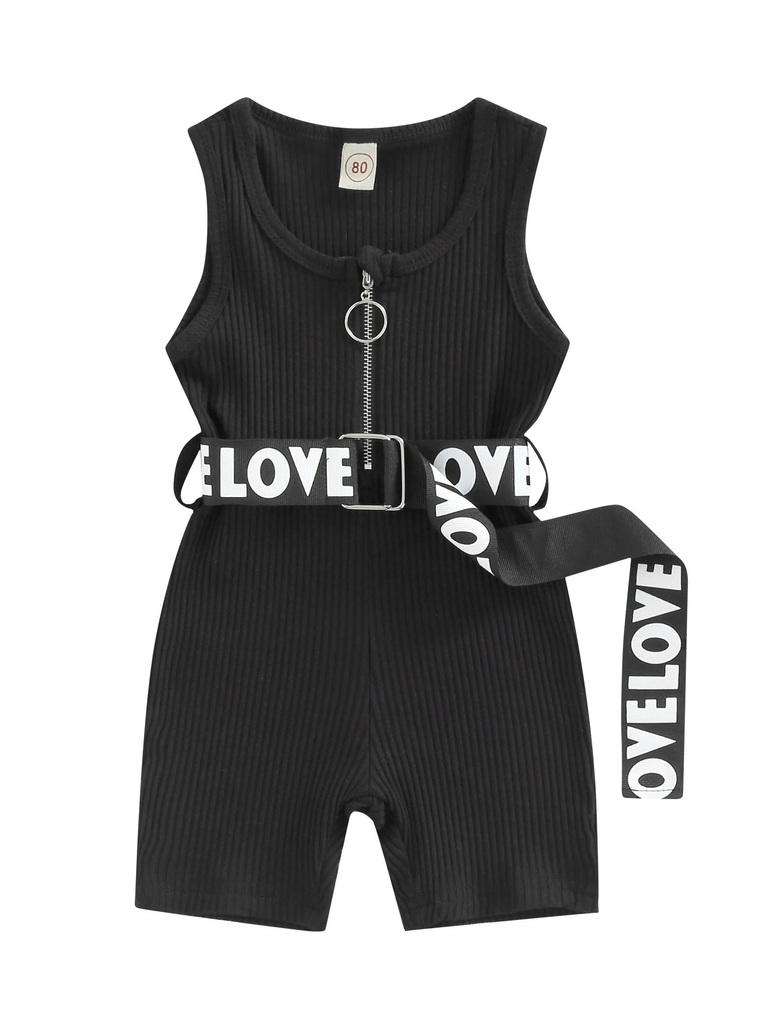 

Женский Повседневный комбинезон без рукавов, модные однотонные шорты на молнии с круглым вырезом и поясом,