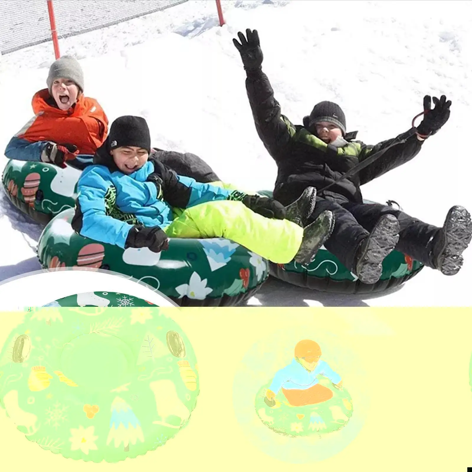

Floated Skiing Board Ski Circle With Handle Inflatable Equipments Toy Friendly Kids Skiing Adults Environmentally Tube G5U8