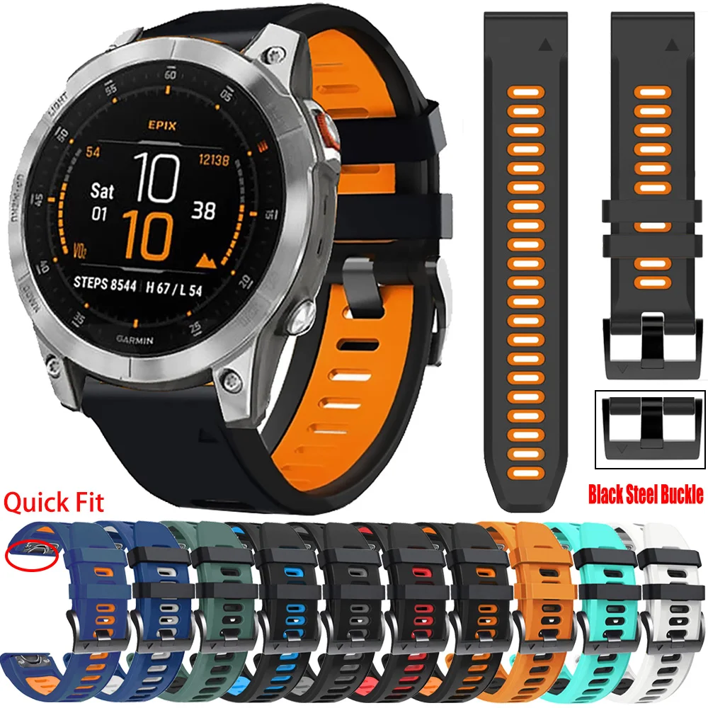 

26mm 22mm Watchband For Garmin Enduro 2/Epix/MARQ Quick release Sport Silicone Band For Garmin Descent Mk2/Mk1/G1 Strap Bracelet