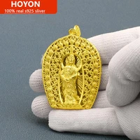 hoyon 2022 new avalokitesvara tuas 14k gold color necklace pendant for women wedding gift gold brass jewelry free shipping