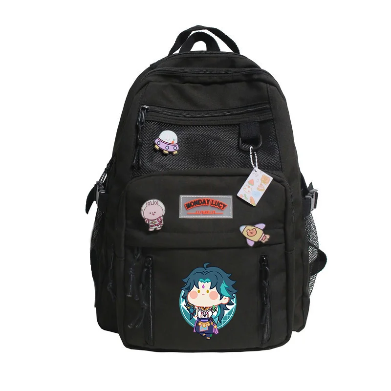 

Xiao Zhongli Klee Game Genshin Impact Cosplay Fashion Unisex Cartoon Bags School Mochilas Students Backpack Astronaut Daily Gift