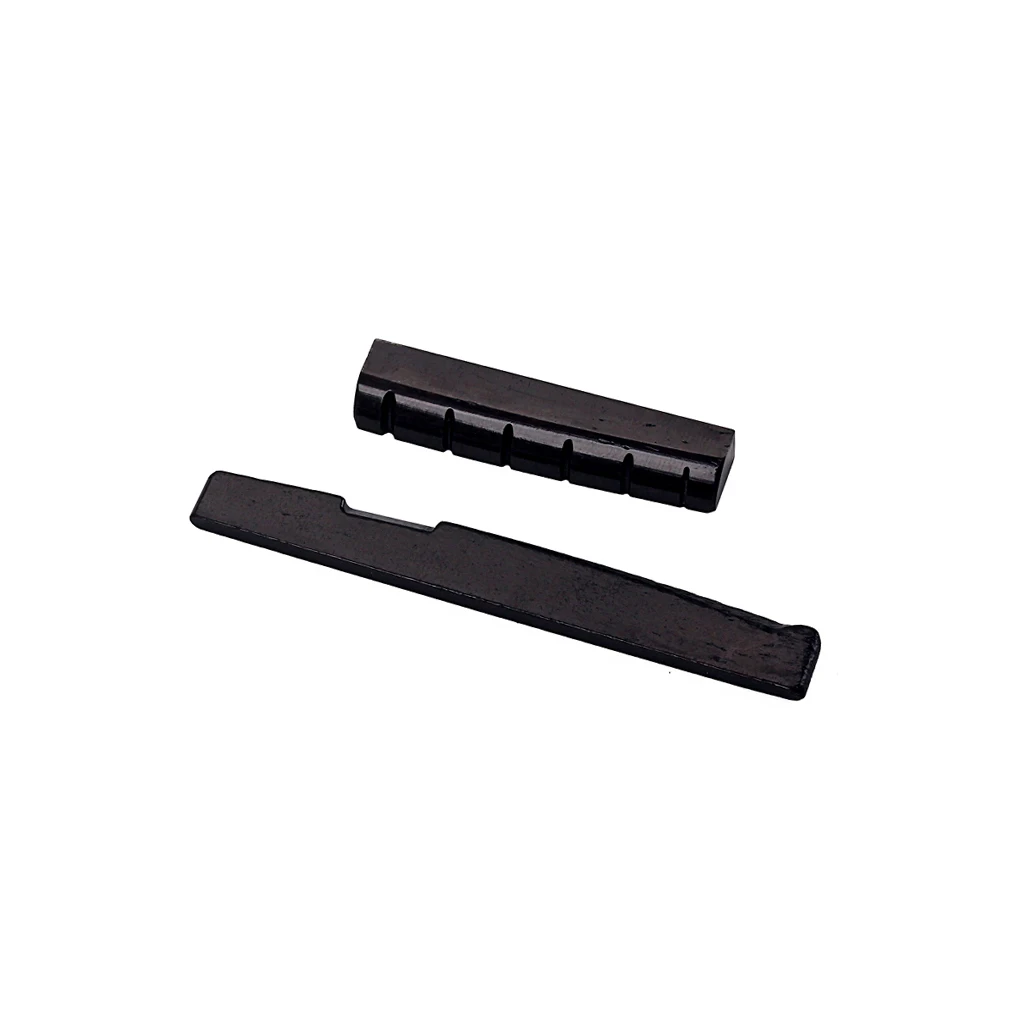 

2pcs/Set Black Camel Bone Guitar Bridge Saddle and Nut for Folk Acoustic Guitar Made of Real Bone