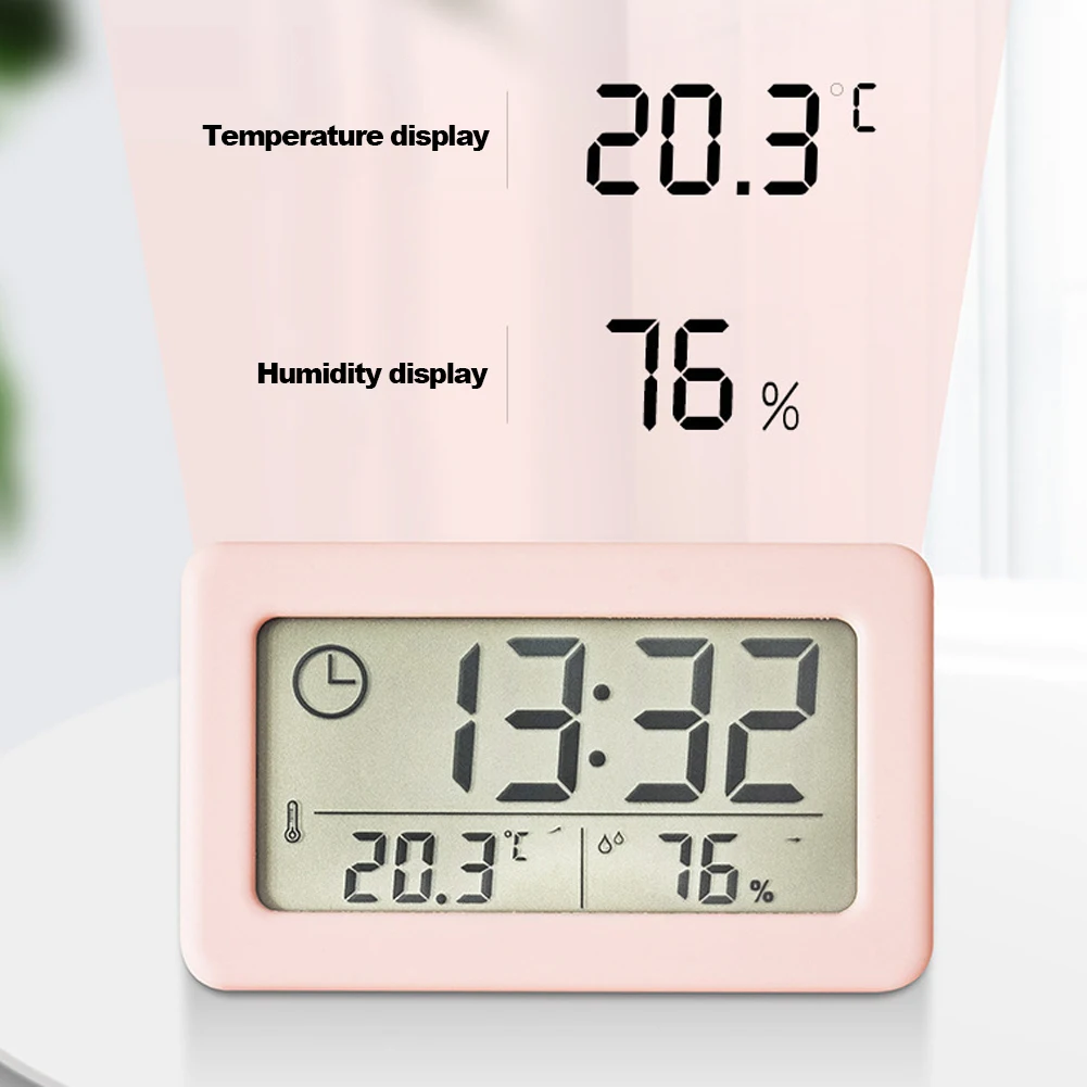 

Temperature Indoor Digital Clock Bedside Humidity Gauge Thermometer Sensor Large Meter Thermometer Hygrometer Clock