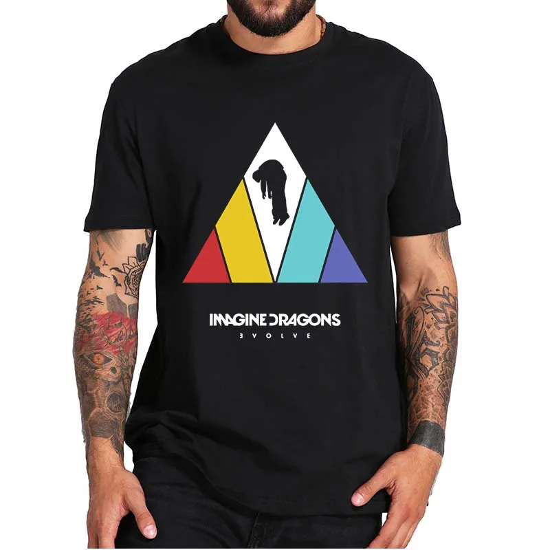 

Imagine Dragons T Shirt American Pop Rock Triangle Band Logo Classic Tee Tops 100% Cotton EU Size Short Sleeves For Fans