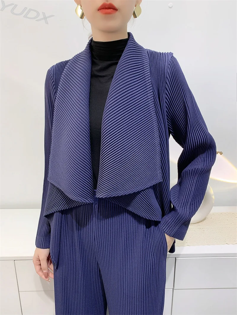 Женский короткий плиссированный кардиган Miyake повседневный свободный утепленный