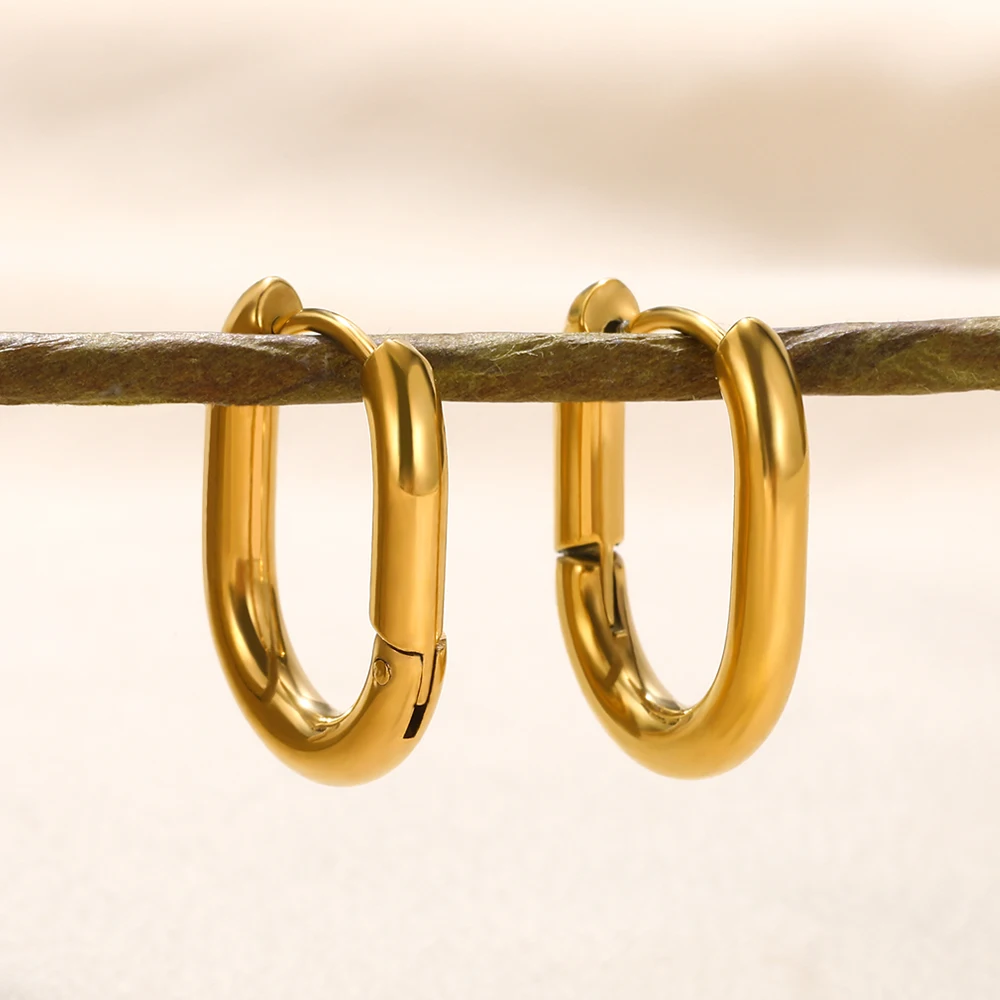 

Stainless Steel Earring For Women 18K Gold Color Square Earring Hypoallergenic Fashion Waterproof Jewelry Gift New Free Shipping