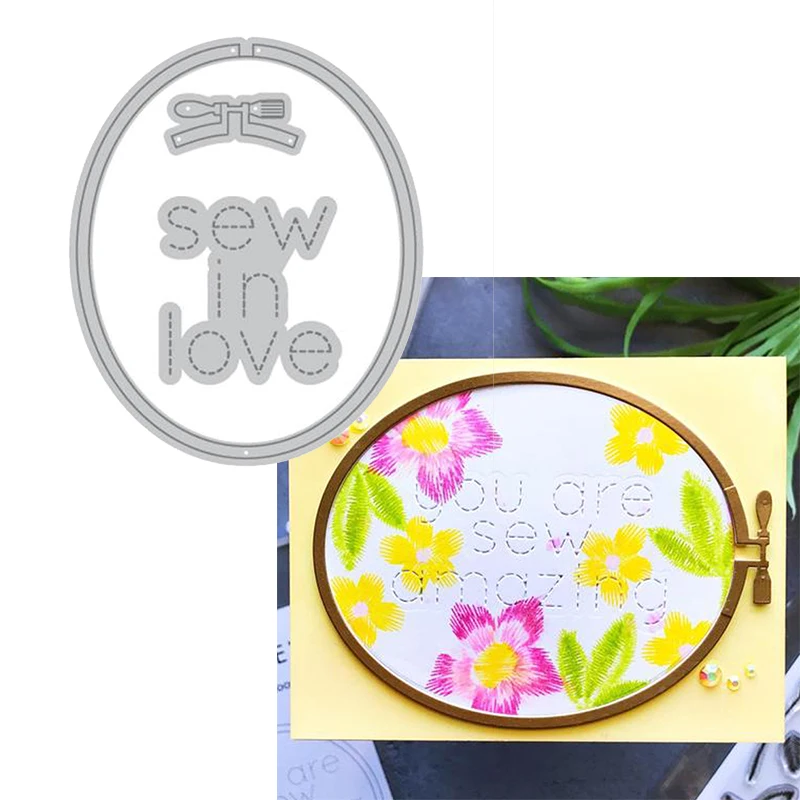 

Oval Sew In Love Metal Cutting Die For Scrapbooking And Cards Album Photo Making Stencil Decorative 2022 New