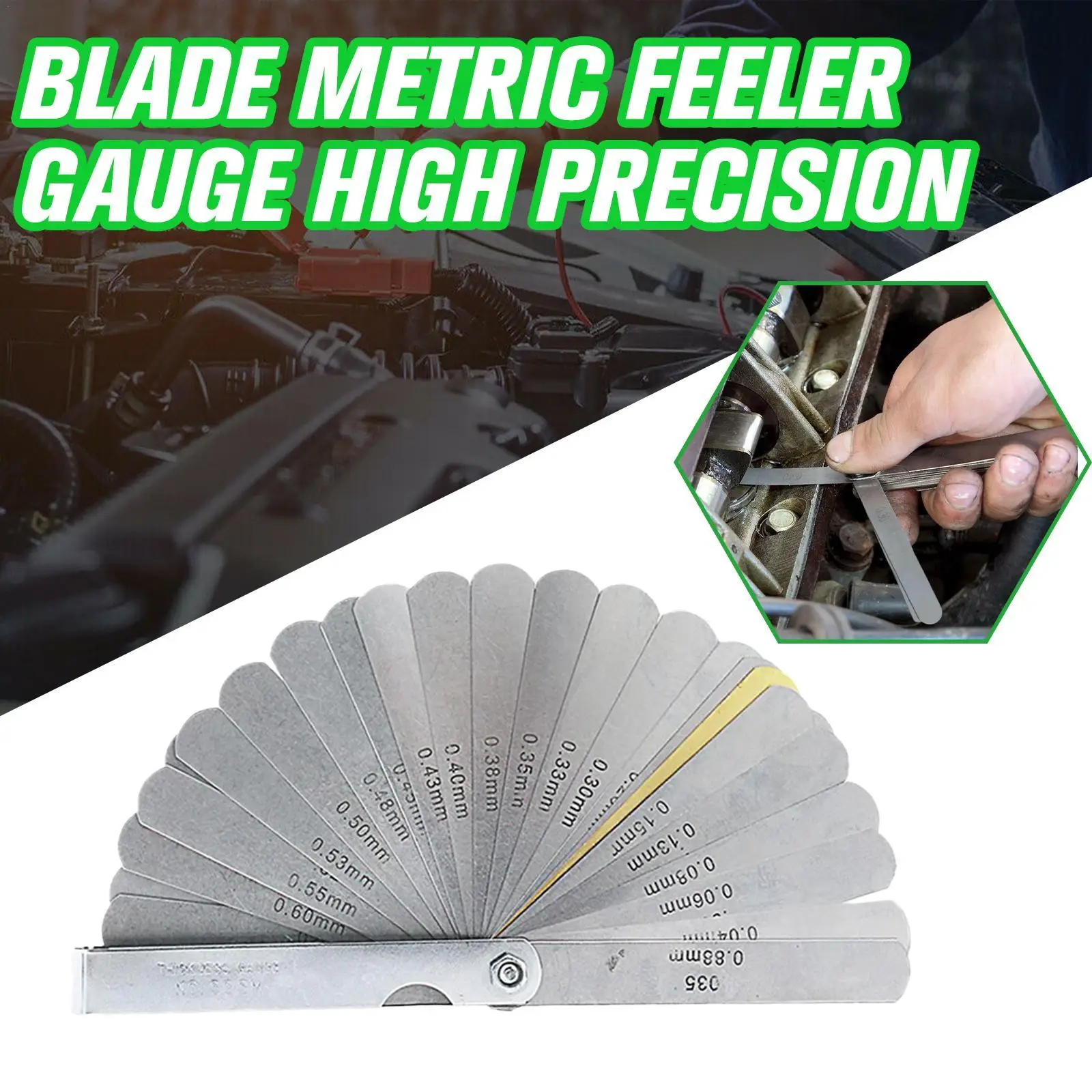 

32 Blades Metric Feeler Gauge Rangefinder High Precision 0.04-0.88 Thickness Gap Filler Feeler Gauges Woodworking Measuring Tool