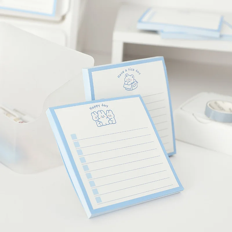 

60sheets Memo Pad Cute Series Simple Horizontal Line Message Memo Students Can Tear Off Memo Paper 2 Types Memo Pads