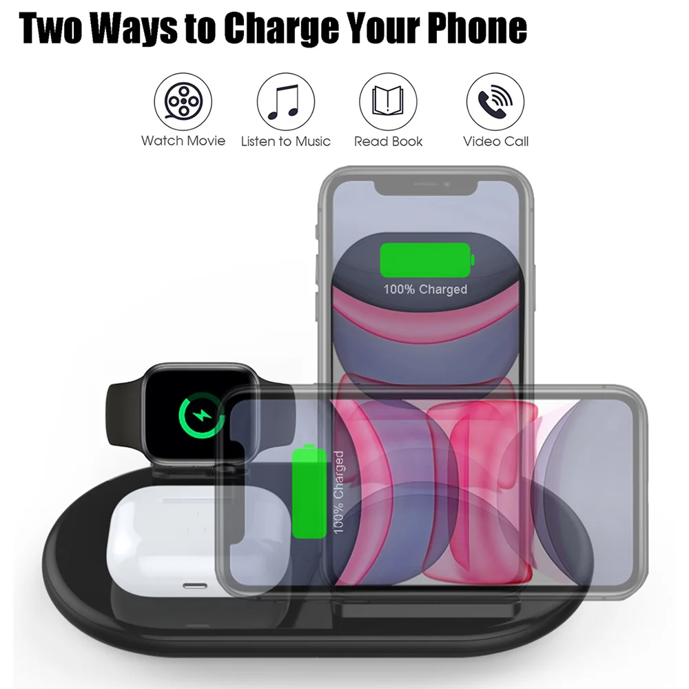 

wireless charger support for Samsung Galaxy buses S8 S9 S10 S20 plus note 9 10 for iPhone 11 x XS XR watch 6 5 4