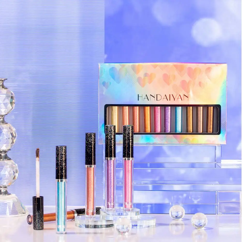 

12 шт., жидкие тени для век, 12 цветов