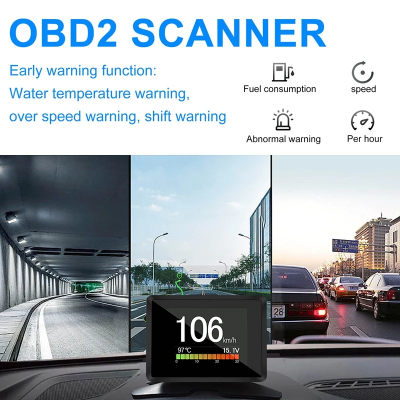 For Car A203 OBD2 On-Board Computer Digital Trip Display Speed Fuel Consumption Gauge Scanner