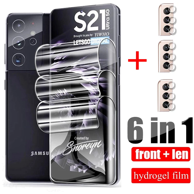 

Гидрогелевая пленка для Samsung Galaxy S21 Ultra Plus S22 FE, защитное стекло S22 Ultra Plus 72 A52 A32, защита для объектива камеры
