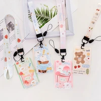 ins cartoon cute girl lanyard card holder holder student credential for pass card credit card straps key ring men gift copa