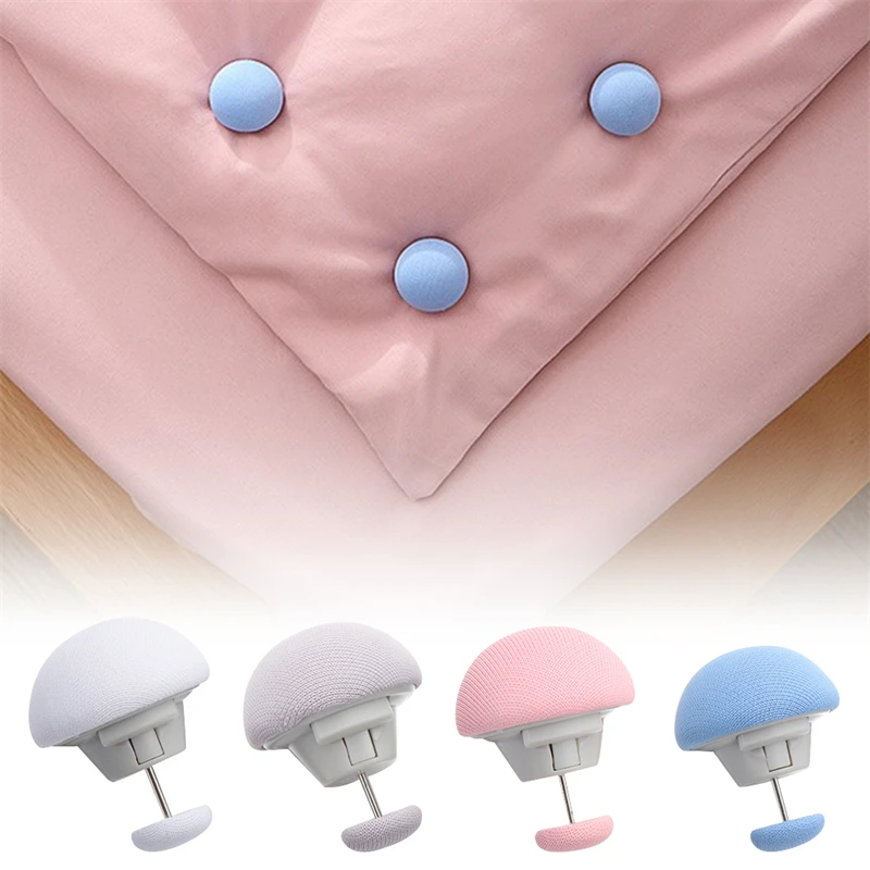 

4/8PCS Mushroom Quilt Holder Macaron Non-slip Quilt Blanket Clip One Key to Unlock Blankets Cover Fastener Clip Holder Bed Sheet
