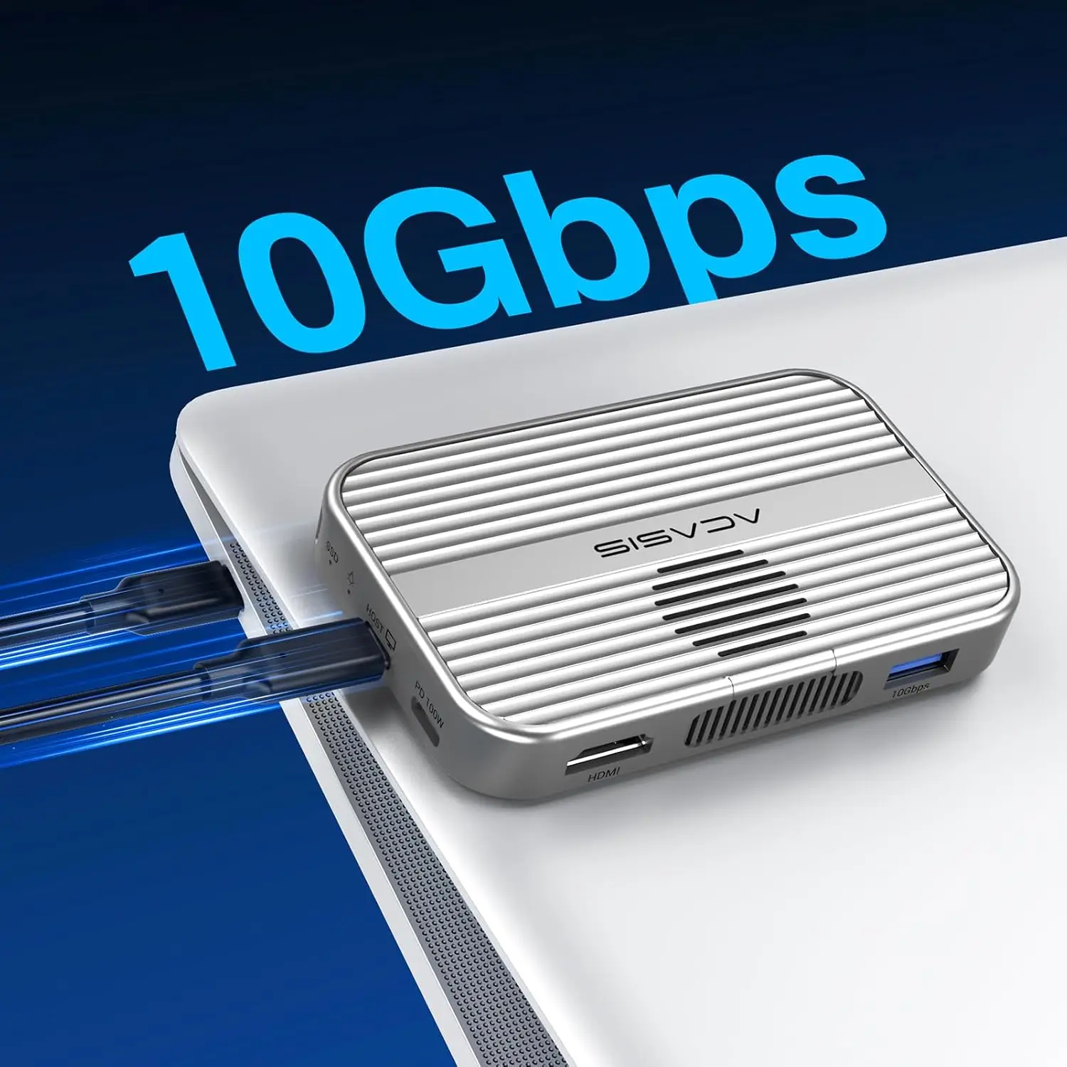 Фото Магнитный корпус Acasis для M.2 NVME SSD, док-станция USB C 10 Гбит/с с охлаждающим вентилятором, поддержка HDMI 4K60HZ, слоты для карт SD/TF для iPhone 16 17. №2