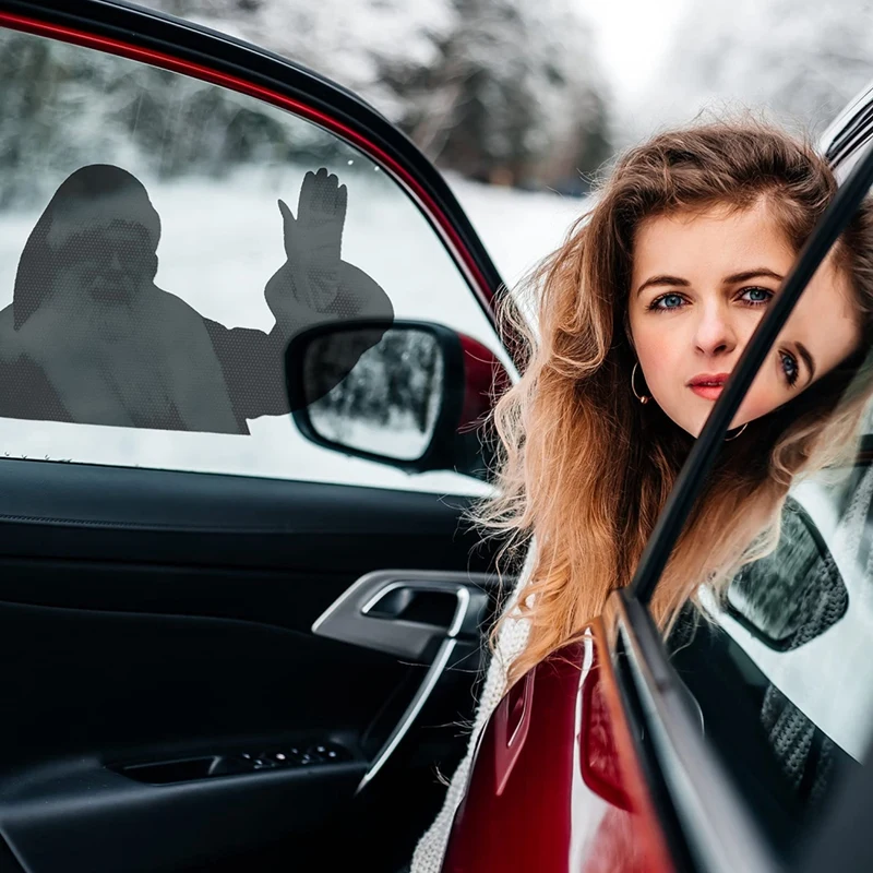 4 шт. 3D наклейки Санта-Клауса на заднее окно автомобиля рождественские украшения