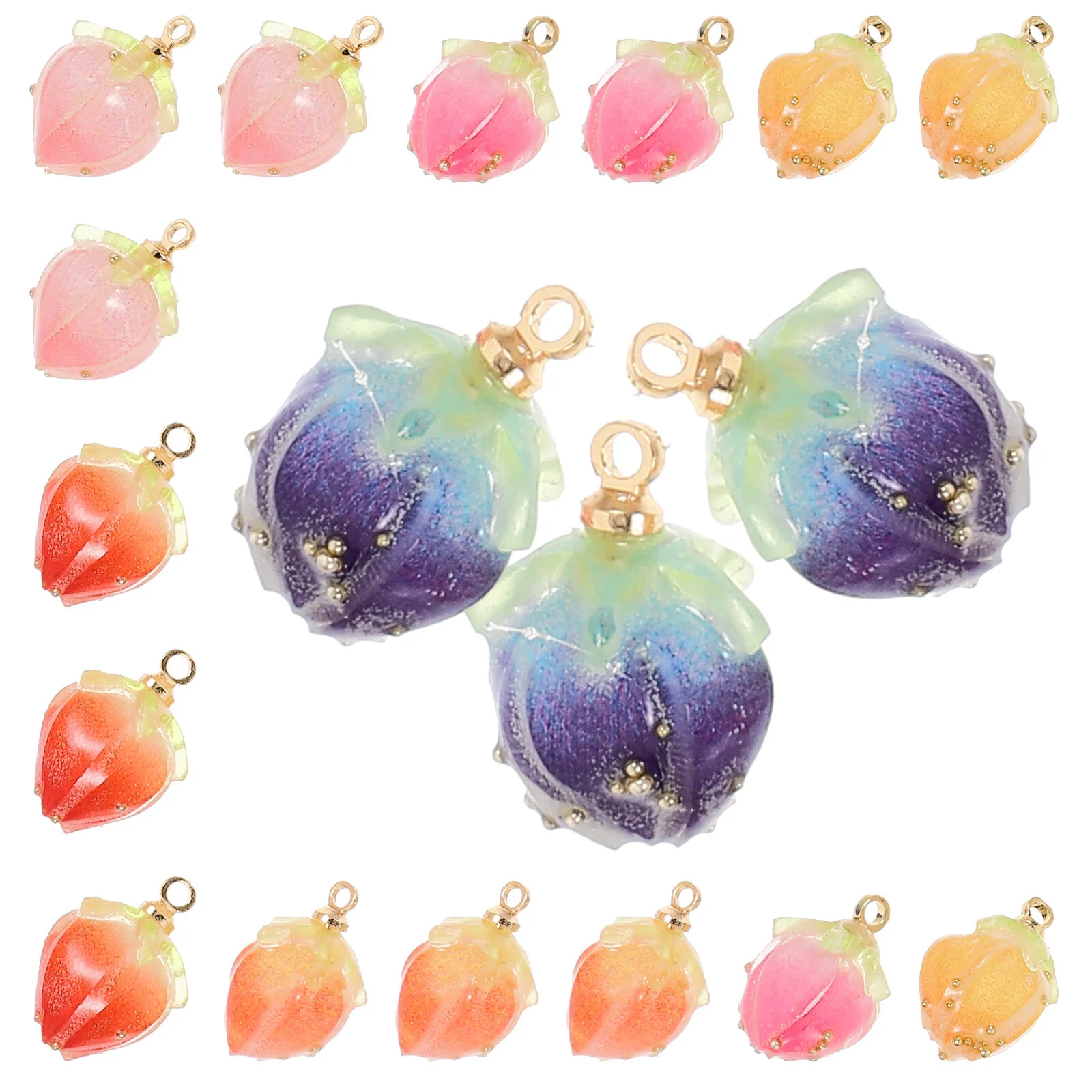 18 Pcs Acrylic Handmade Material Flower Drop Earrings Decors Crafts Decoration Charm Accessories Ornaments