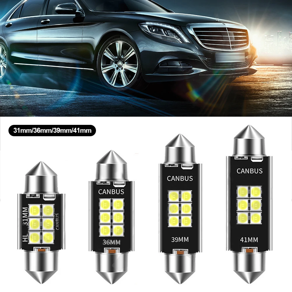 

Гирлянда 31 мм, 36 мм, 39 мм, 41 мм, высококачесветодиодный сверхъяркая Светодиодная лампа C5W, автомобильная купольная лампа Canbus без ошибок, лампа...