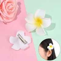 summer style sunny bright plumeria flower foam hair clips 3 sizes barrettes hairpins headwear hair accessories kids girls women