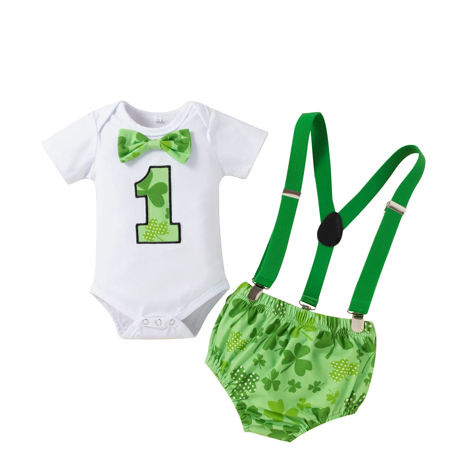 

Boys Set Printing Baby St. Infant Bib Girls Patrick's Romper Short Letter Day Girls Outfits&Set Girls Outfits Size 7/8