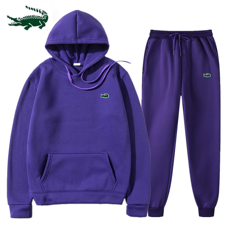 Men's jogger sweater casual sweaters sweatshirt streetwear pullover solid color fleece sports suit male sets