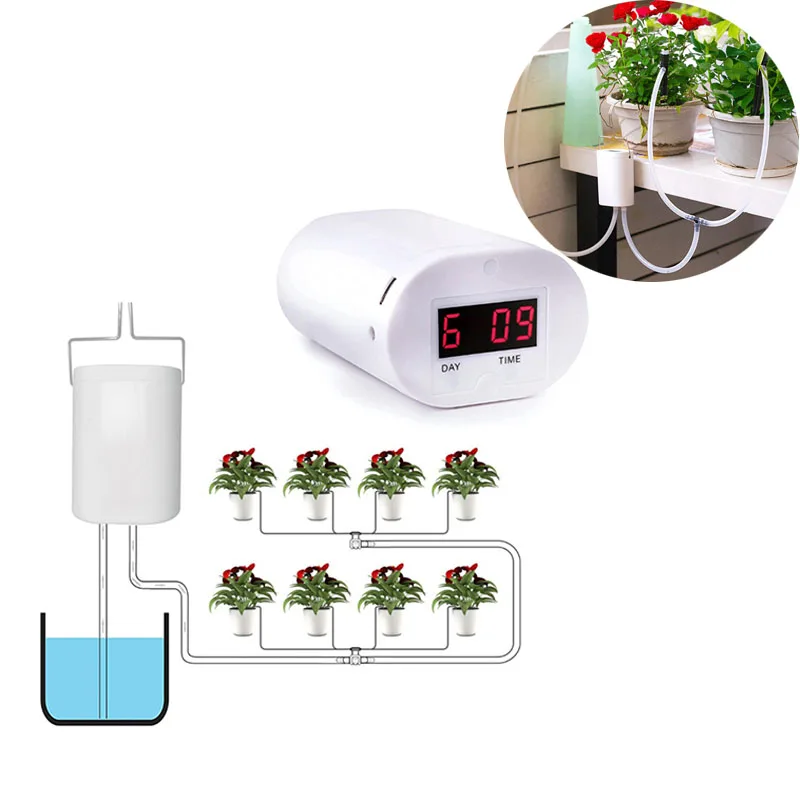 

Home 2/4/8 Heads Automatic Watering Pump Controller Plant Watering System Flower Drip Irrigation System Garden Sprinkler System