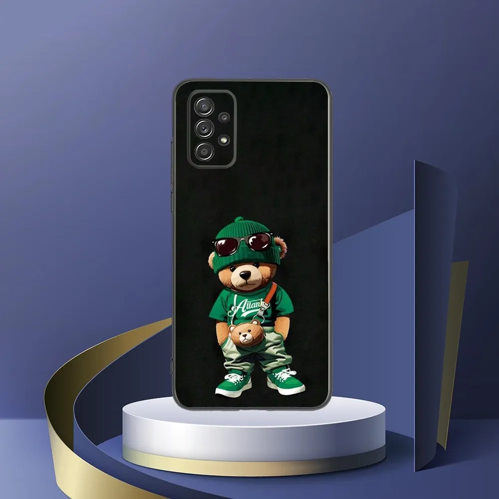 Baron F-Filou Bear Fashion Phone Case For Samsung S24 S23 S22 S21 S20 S10 S10E S9 Plus FE Note 20 Ultra 10 9 Black Cover