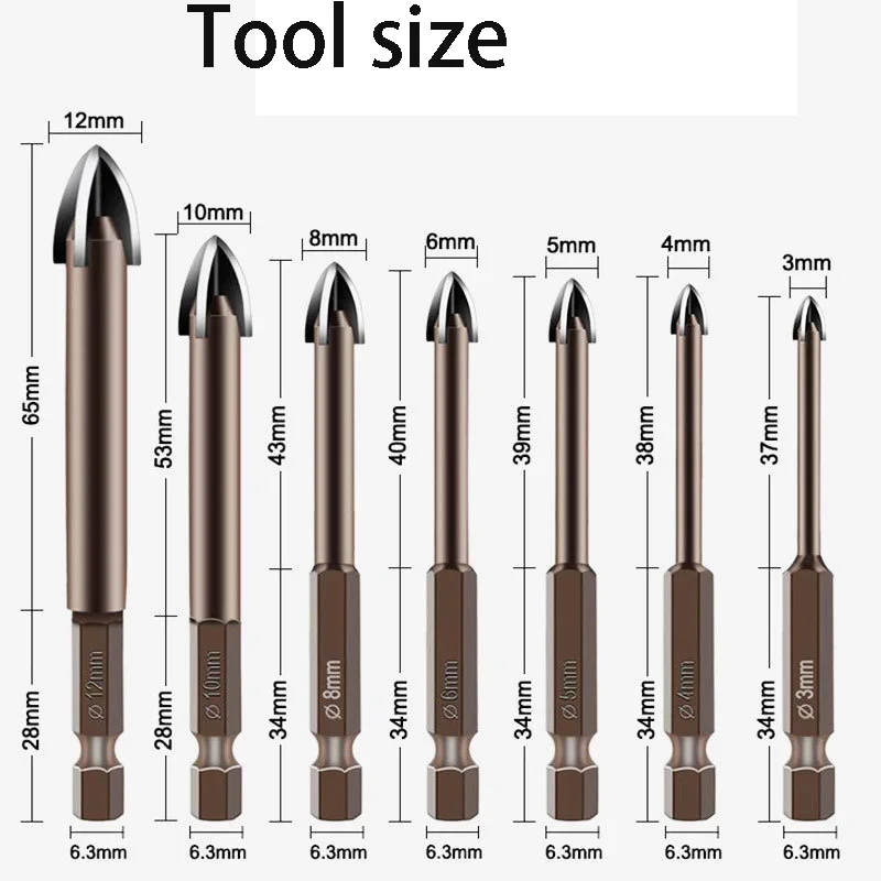 7 шт. сверло из карбида вольфрама многофункциональное наконечник для копья