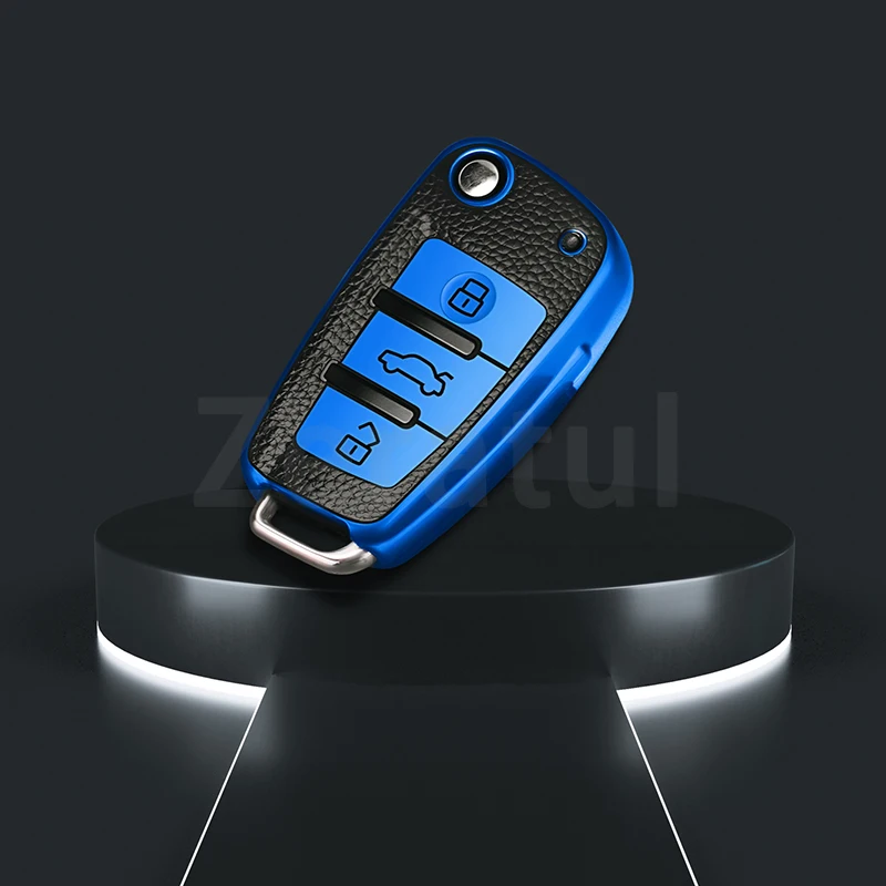 

3-кнопочный кожаный чехол из ТПУ для Audi A1 A3 A6 Q2 Q3 Q7 TT TTS R8 S3 S6 RS3 RS6, автомобильный складной чехол для дистанционного управления, защитный чехол