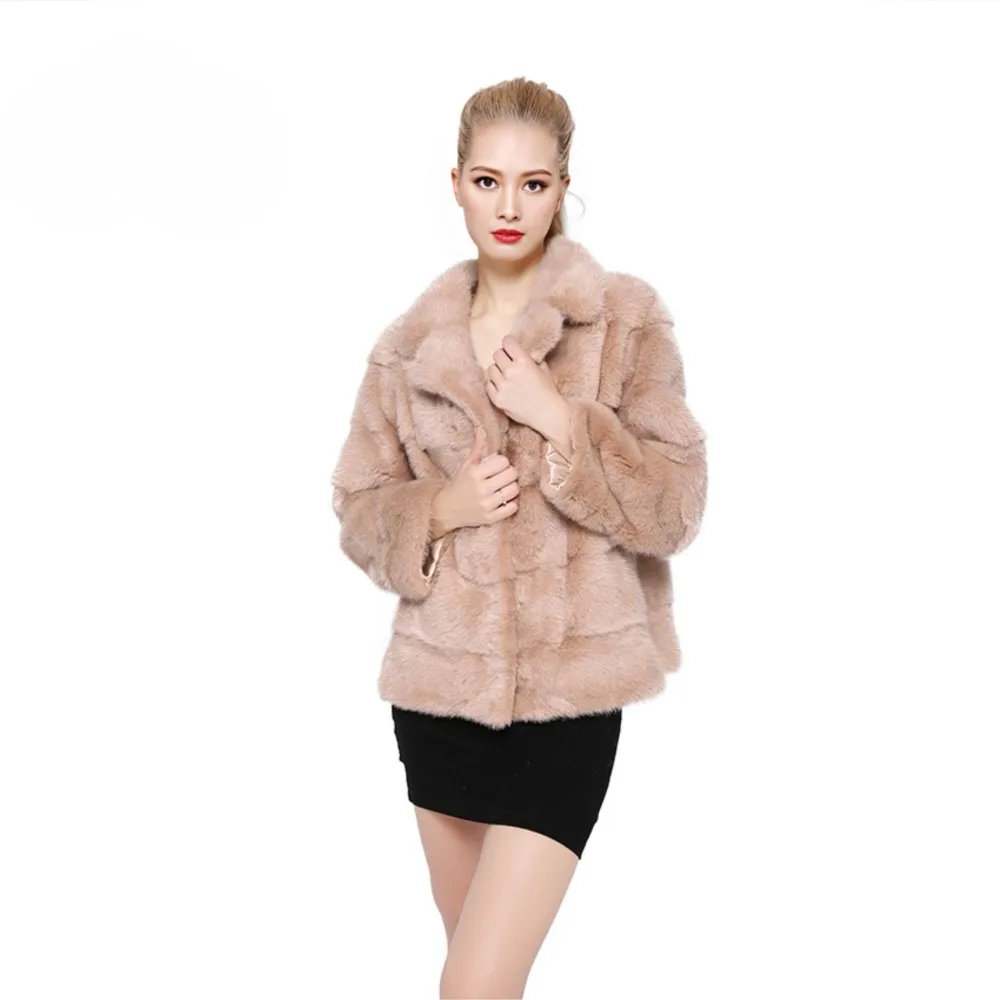 Winter Real Fur Coat Women Casual Turn-Down Collar High Quality Natural Real Mink Fur Coat Warm Real Fur Jacket Jacken For Women enlarge