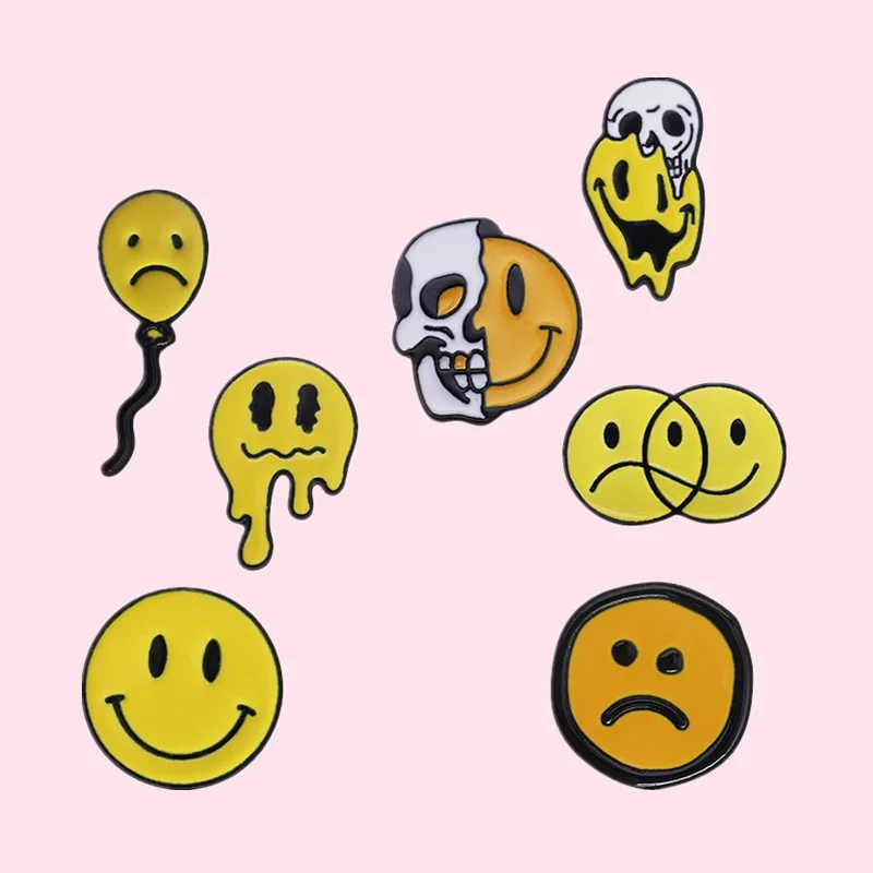 

Эмалированные значки с изображением улыбки и солнца, индивидуальные значки в виде знака бесконечности, шара, черепа, искусственных лацканов, рюкзаков, ювелирные изделия, подарок для друзей, оптовая продажа