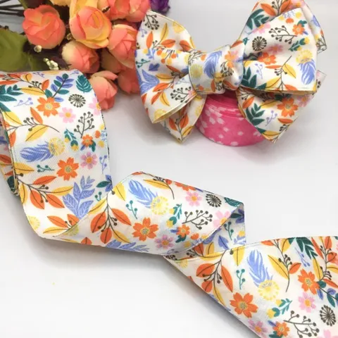 Полиэстерная цветочная лента Grosgrain 40 мм 10 ярдов
