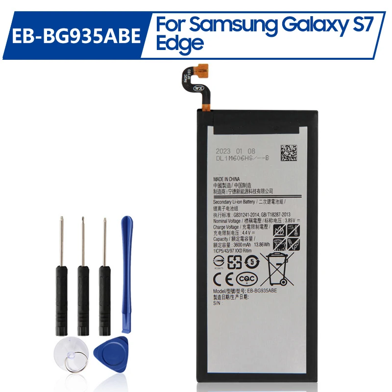 Запасная аккумуляторная батарея, телефон Samsung GALAXY S7 Edge G9350 G935FD, аккумуляторная батарея 3600 мАч